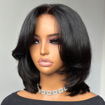 Glueless Blowout Layered Cut Bob 5x5 Lace Closure Wig