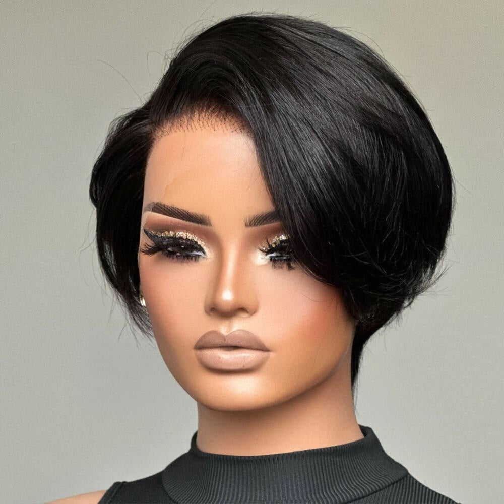 Boss Lady Side Part Layered Pixie Cuts 13x4 Frontal Lace Wig