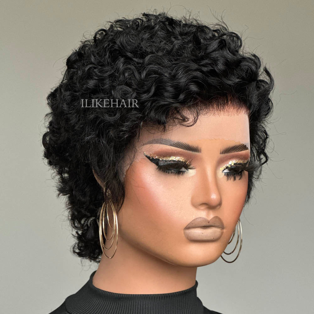 Boss Lady Short Pixie Cut Curly 13x2 Lace Front Wig