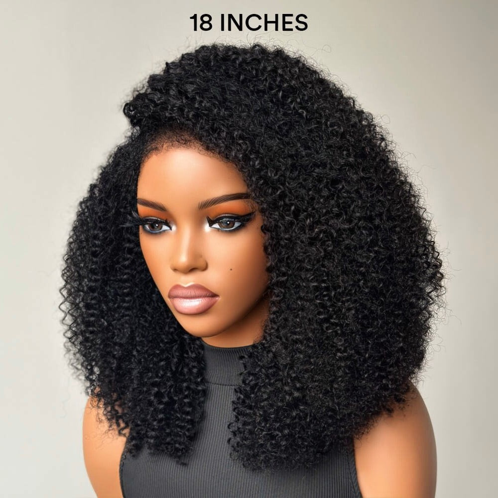 4c Hybrid Hairline Kinky Coily 13x4 HD Lace Frontal Wig