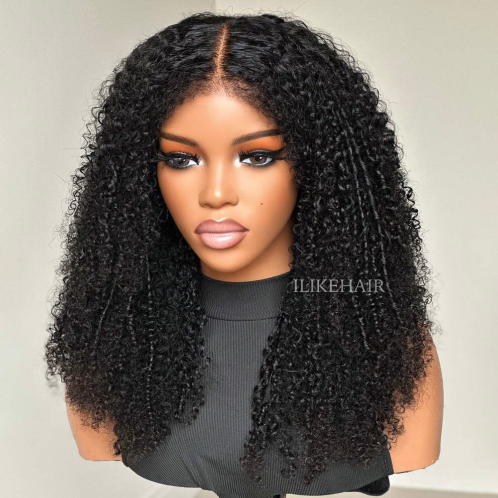 Hybrid Hairline Coily Curls 9x4 HD Lace Glueless Wig