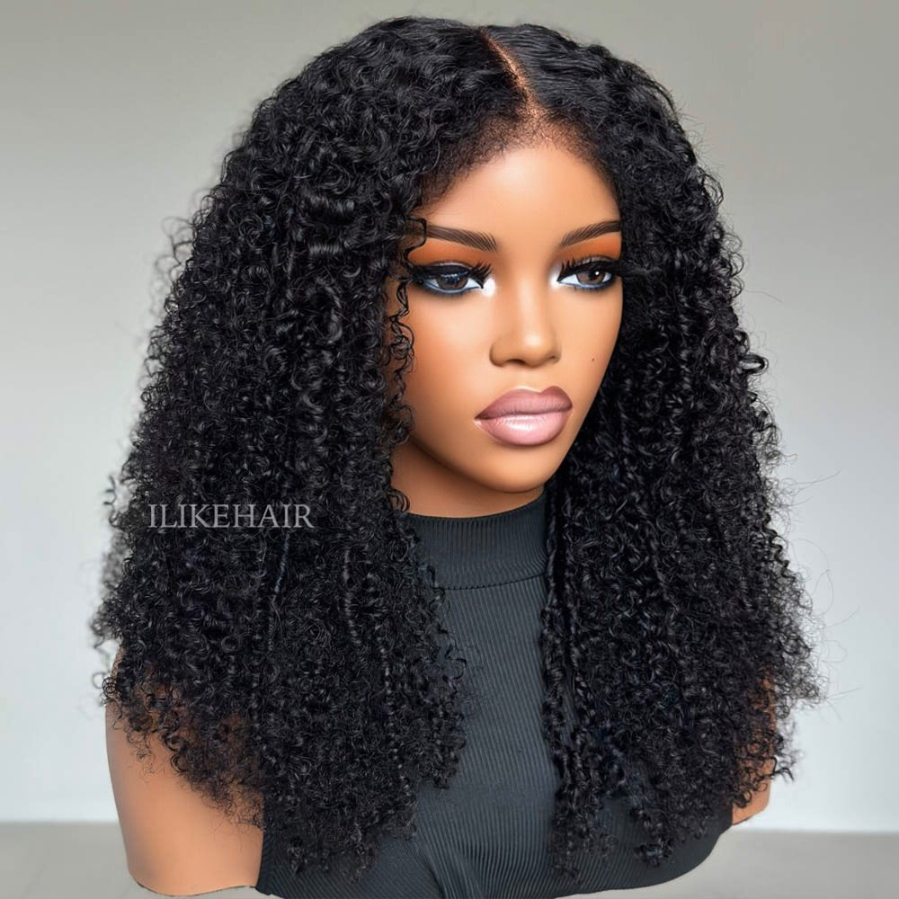 Hybrid Hairline Coily Curls 9x4 HD Lace Glueless Wig