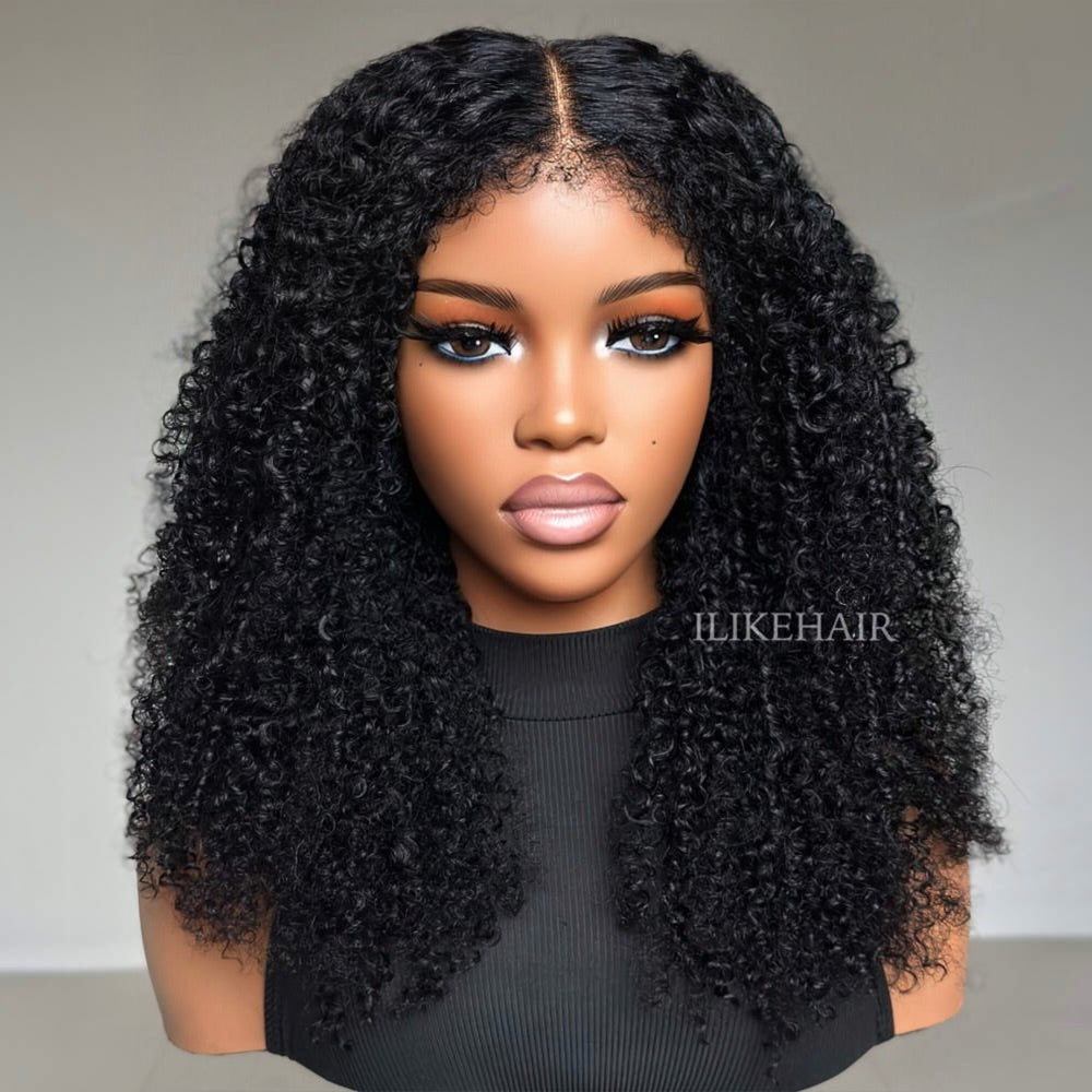 Hybrid Hairline Coily Curls 9x4 HD Lace Glueless Wig