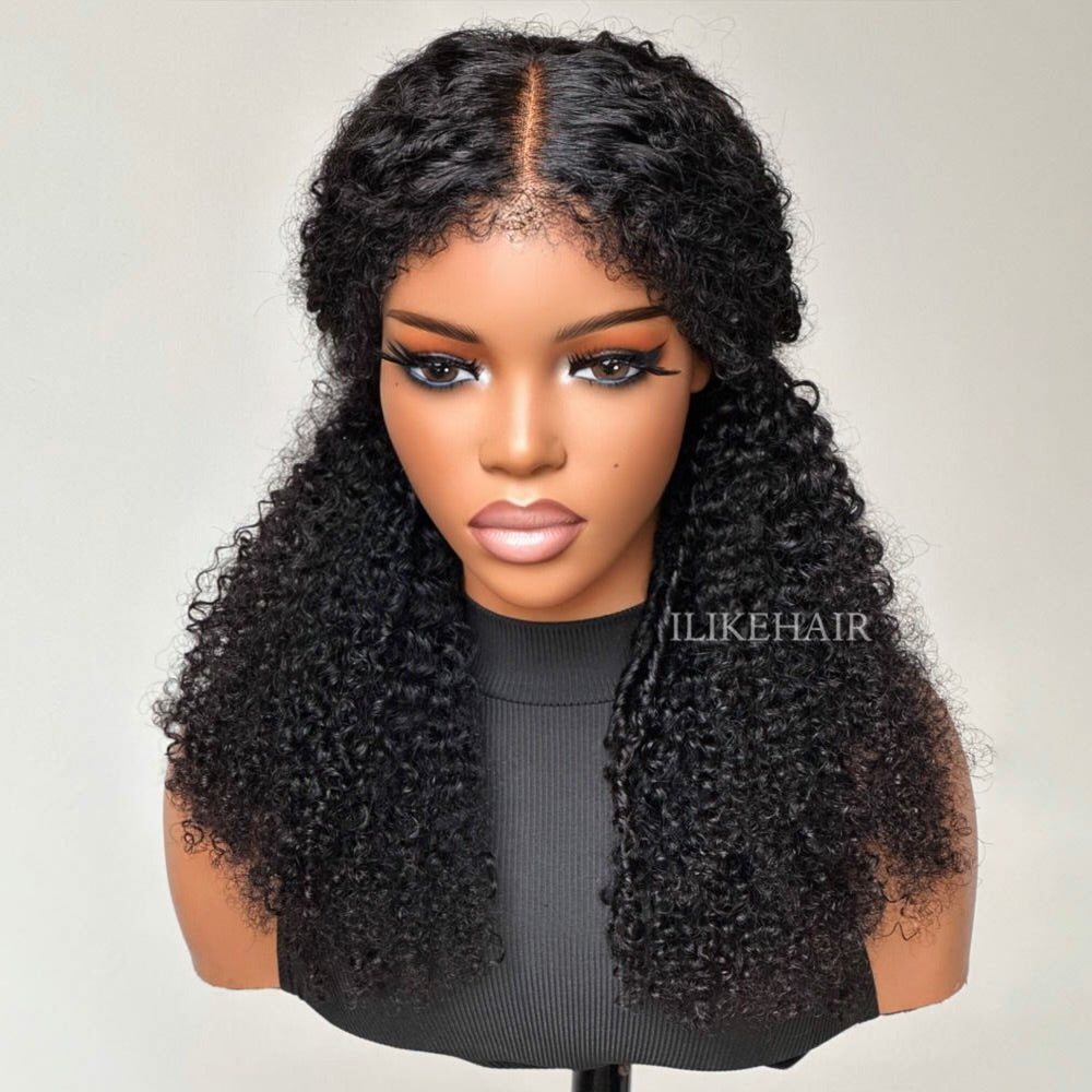 Hybrid Hairline Coily Curls 9x4 HD Lace Glueless Wig