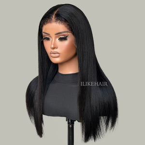 Silky Straight With Hybrid Hairline  HD Lace Ventilated Wig