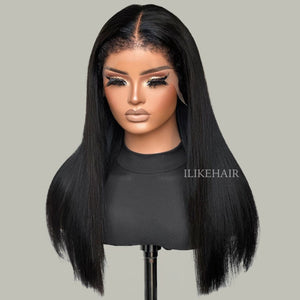 Silky Straight With Hybrid Hairline  HD Lace Ventilated Wig