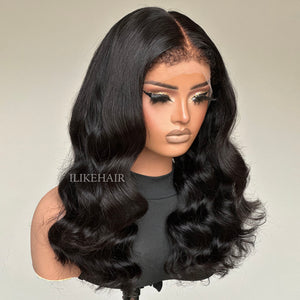 Body Wave With Hybrid Hairline HD Lace Ventilated Wig