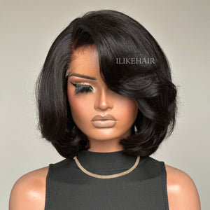 Put on & Go Short Cut Layered Bob 5x5 Lace Closure Wig