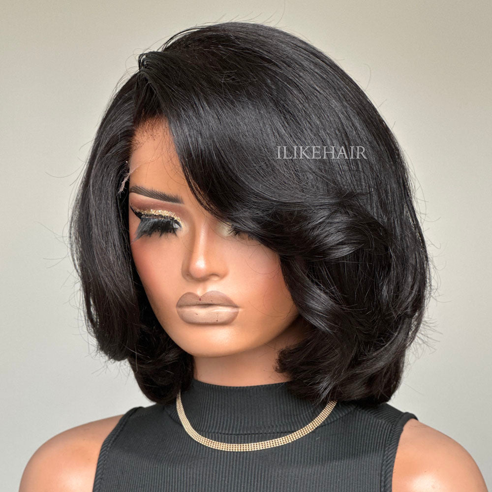 Put on & Go Short Cut Layered Bob 5x5 Lace Closure Wig