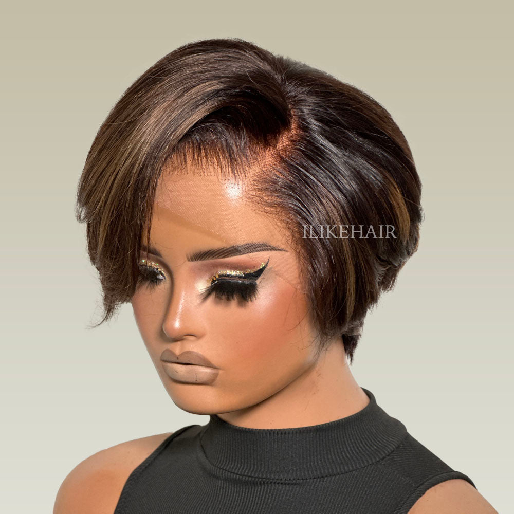 Boss Vibe Highlights Short Layered Pixie Cuts Lace Wig