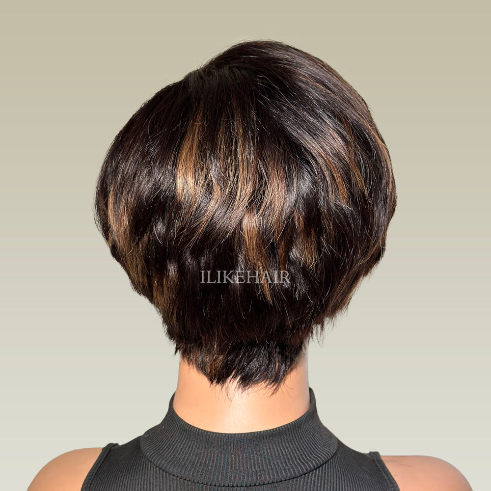 Boss Vibe Highlights Short Layered Pixie Cuts Lace Wig