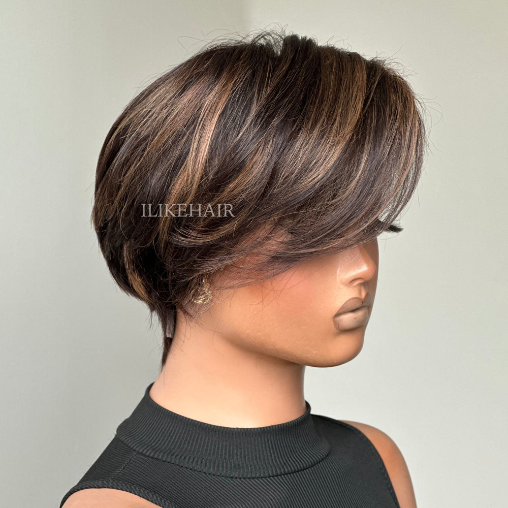 Boss Vibe Highlights Short Layered Pixie Cuts Lace Wig