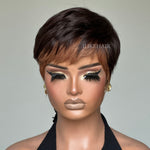 Put On & Go Short Pixie Cut With Blonde Fringe Glueless Wig