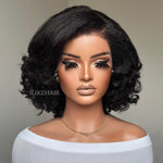 Short Layered Bouncy Curly With Kinky Edges 13x4 Lace Front Wig