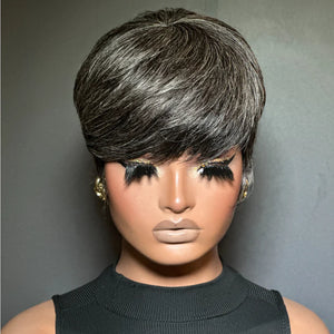 ILIKEHAIR Pixie Cut Glueless Wig with Bangs