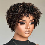 Put On & Go Light Blonde Highlights Afro Curly Pixie Cut Wig