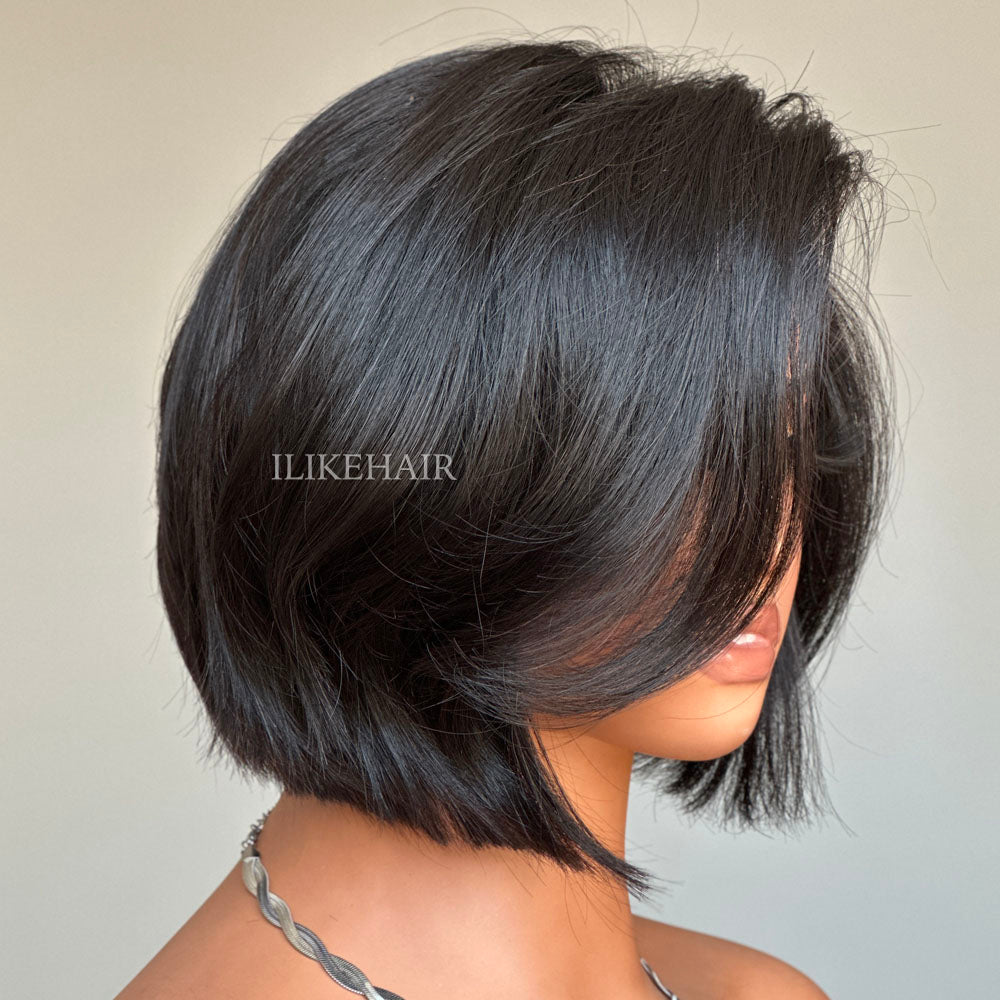 Classic & Chic Layered Cut Blowout Bob Lace Closure Glueless Wig