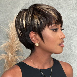 ILIKEHAIR Pixie Cut Glueless Wig with Bangs