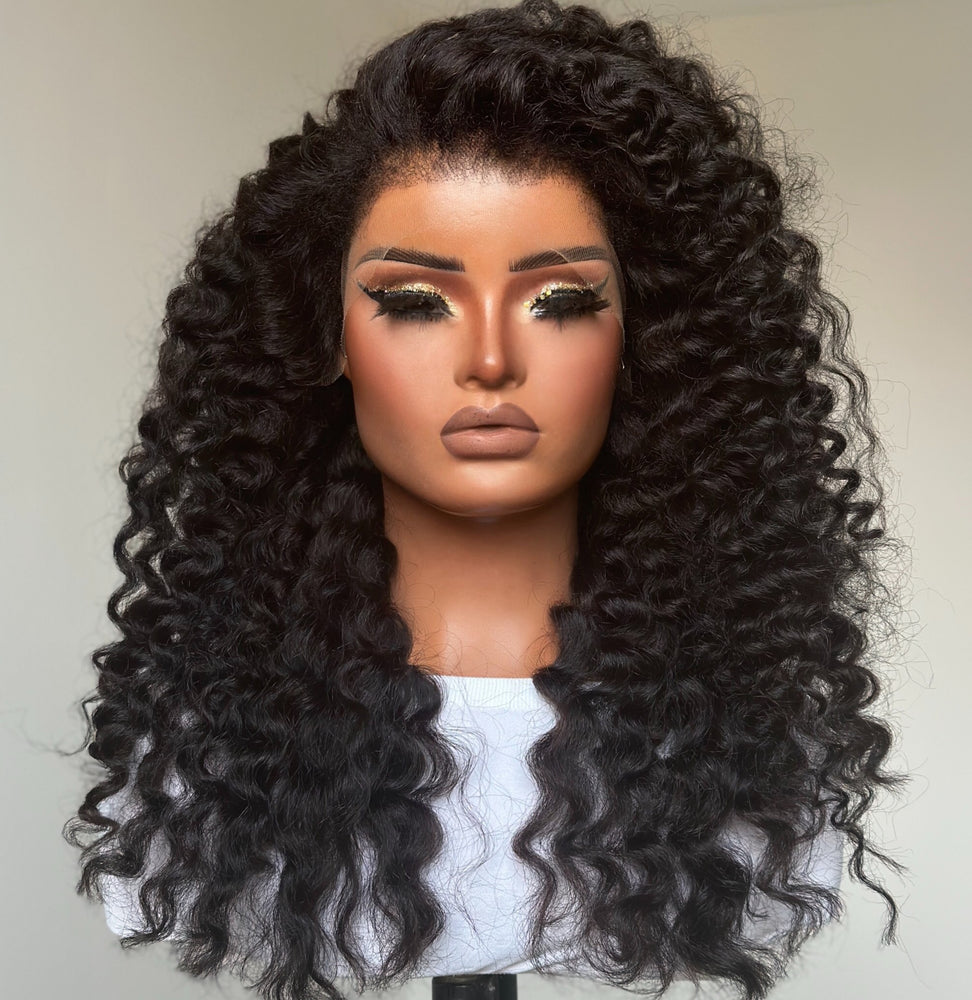 Fluffy Wand Curls With 4C Kinky Edges HD Lace  Wig