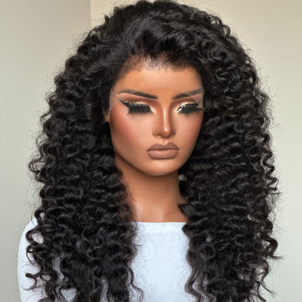 Fluffy Wand Curls With 4C Kinky Edges HD Lace  Wig