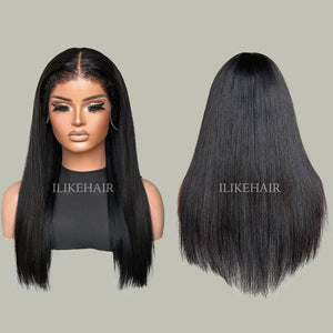 Silky Straight With Hybrid Hairline  HD Lace Ventilated Wig