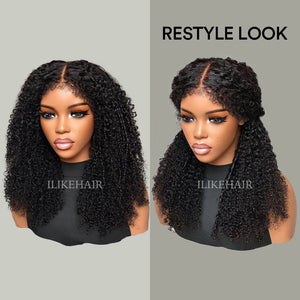 Hybrid Hairline Coily Curls 9x4 HD Lace Glueless Wig