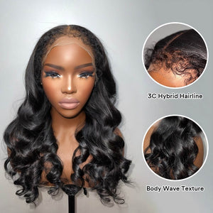 Hybrid Hairline With Body Wave 13x4 HD Lace Front Ventilated Wig