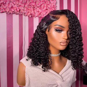 Natural Afro Curly Human Hair 13x4 Frontal Lace Wig