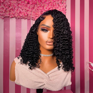 Natural Afro Curly Human Hair 13x4 Frontal Lace Wig