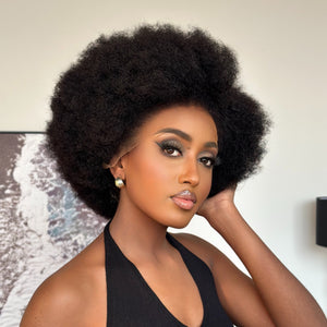 Afro Kinky Curly With Kinky Edges HD 13x4 Lace Front Bob Wig