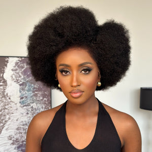 Afro Kinky Curly With Kinky Edges HD 13x4 Lace Front Bob Wig