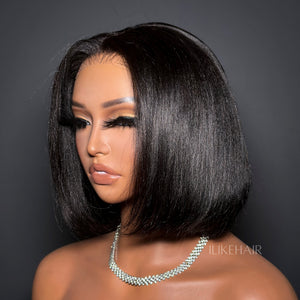 Put on & Go Yaki Straight Bob Cut Lace Closure Wig