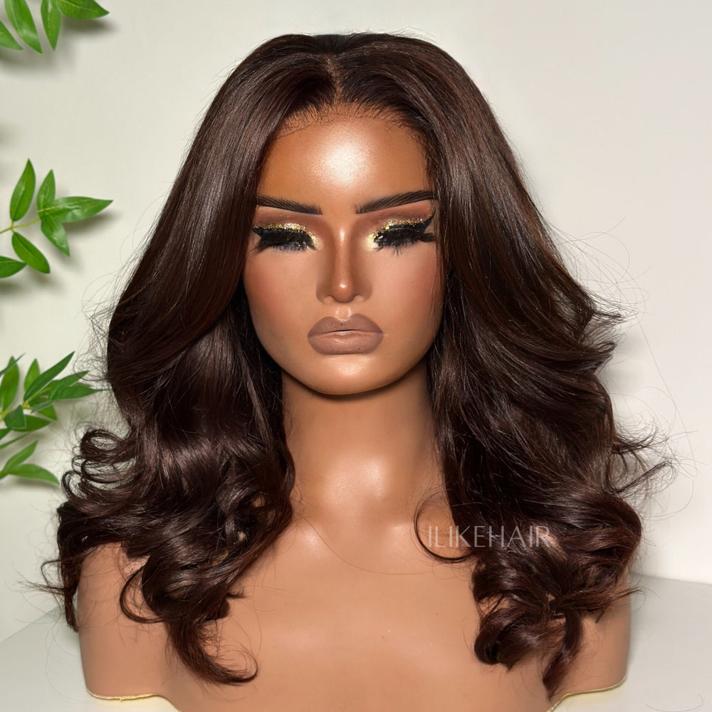 #4 Dark Brown Glueless Body Wave Lace Closure Wig