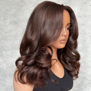 #4 Dark Brown Glueless Body Wave Lace Closure Wig