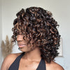 Short Bob Bouncy Loose Curly Blonde Highlight Lace Front Wig
