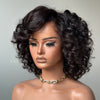 Side Part Fluffy Rose Curly Bob Lace Human Hair Wig