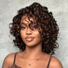 Short Bob Bouncy Loose Curly Blonde Highlight Lace Front Wig