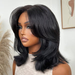 Sleek Layered Bob with Face-Framing Swoop Bangs Wig