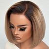 Ash Blonde Ombre Blunt Cut Bob 13x4 Lace Frontal Wig