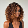 Glueless Ombre Brown Curly Human Hair Wig