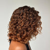 Glueless Ombre Brown Curly Human Hair Wig
