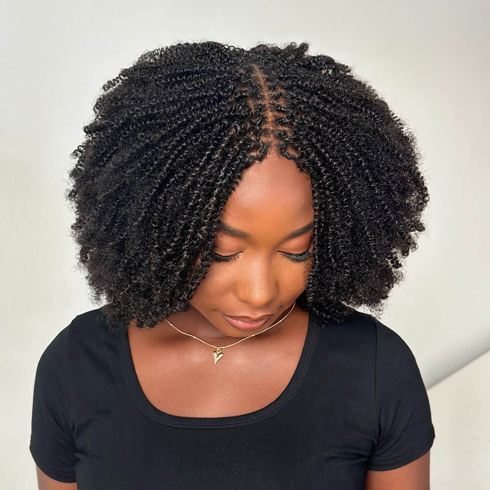 Full Lace Knotless Mini Twist Locs Bohemian Invisi Drawstring Wig