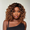 Glueless Ombre Brown Curly Human Hair Wig