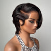 Short Pixie Cut With Long Bangs Full Lace Human Hair Wig