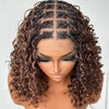 Honey Brown Flexi-fit Full Lace Boho Braided Short Wig With Invisi Drawstring