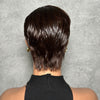 Dark Brown Full Lace Pixie Cut Wig With Side Swept Bangs