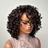 Short Bob Bouncy Loose Curly Blonde Highlight Lace Front Wig