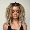 Ombre Blonde HD Full Lace Middle Part Boho Locs Wig with Baby Hairs