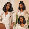 Kinky Straight Bob Half Wig Glueless Flexi-Fit Drawstring Wig