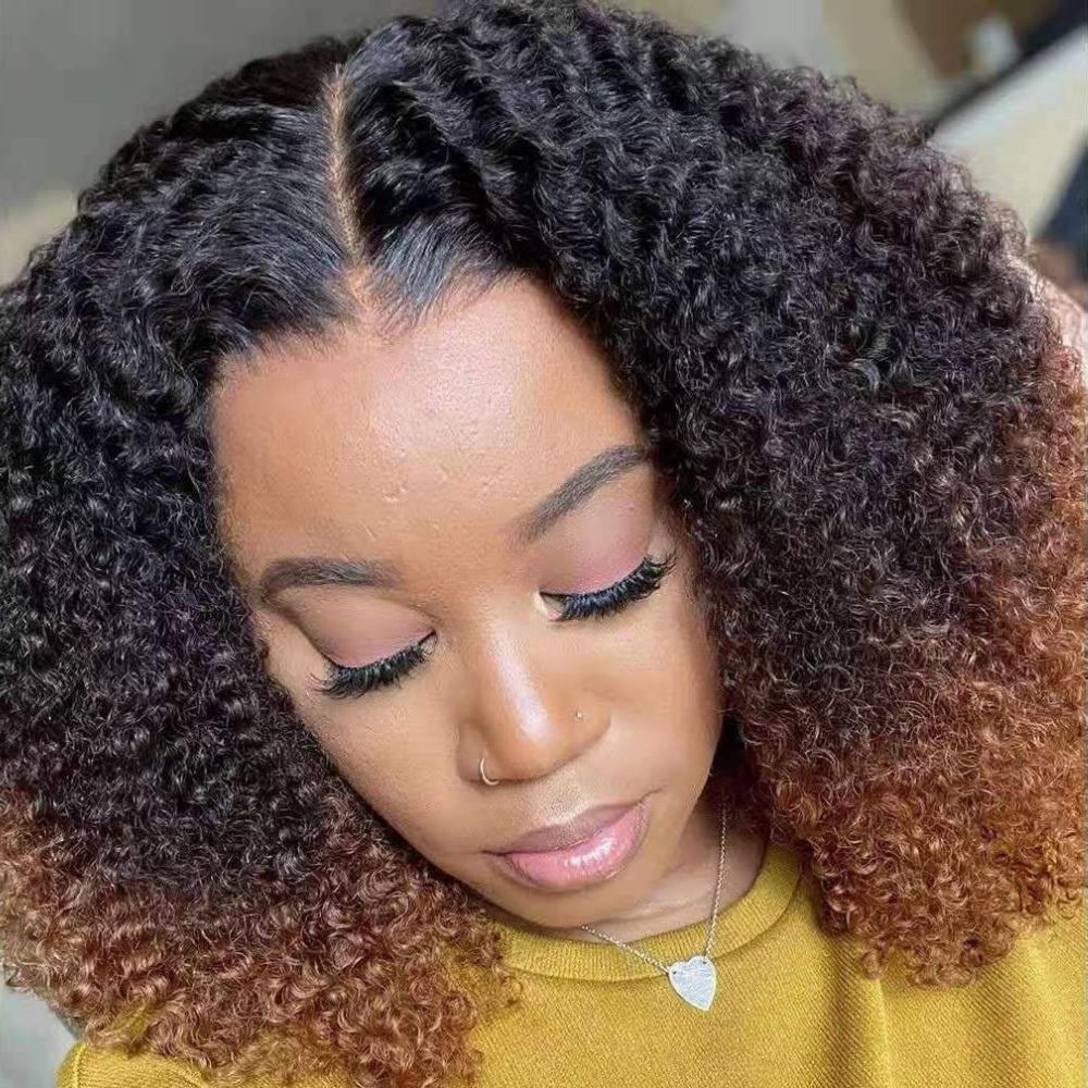 Ombre Brown Curly 13x4 Lace Front Wig